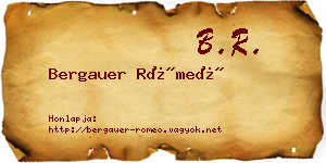 Bergauer Rómeó névjegykártya